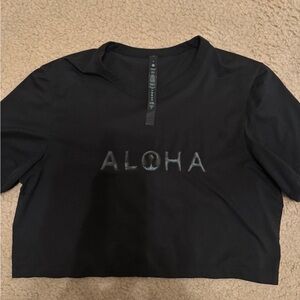 lululemon athletica Black Aloha Crop Top